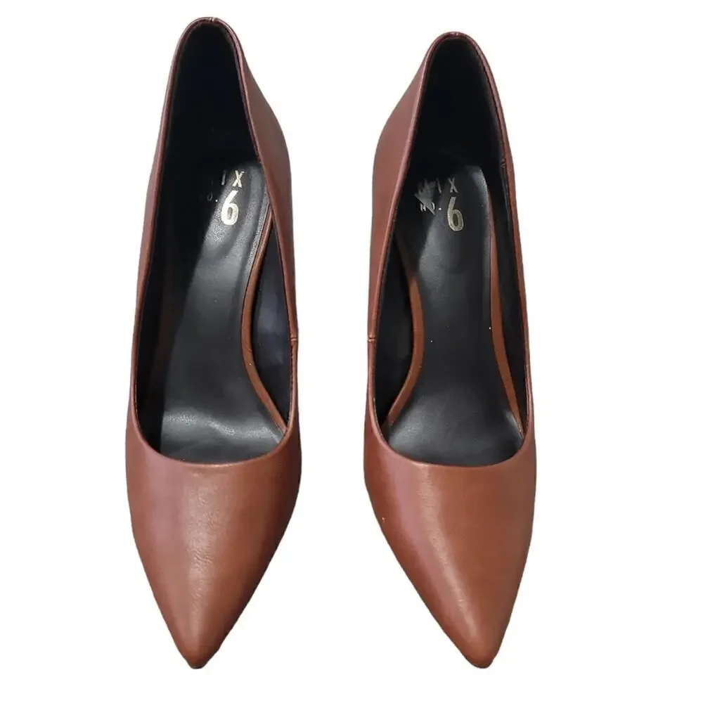 Mix No. 6 Women's Brown Pointed-Toe Pumps Sz 10M